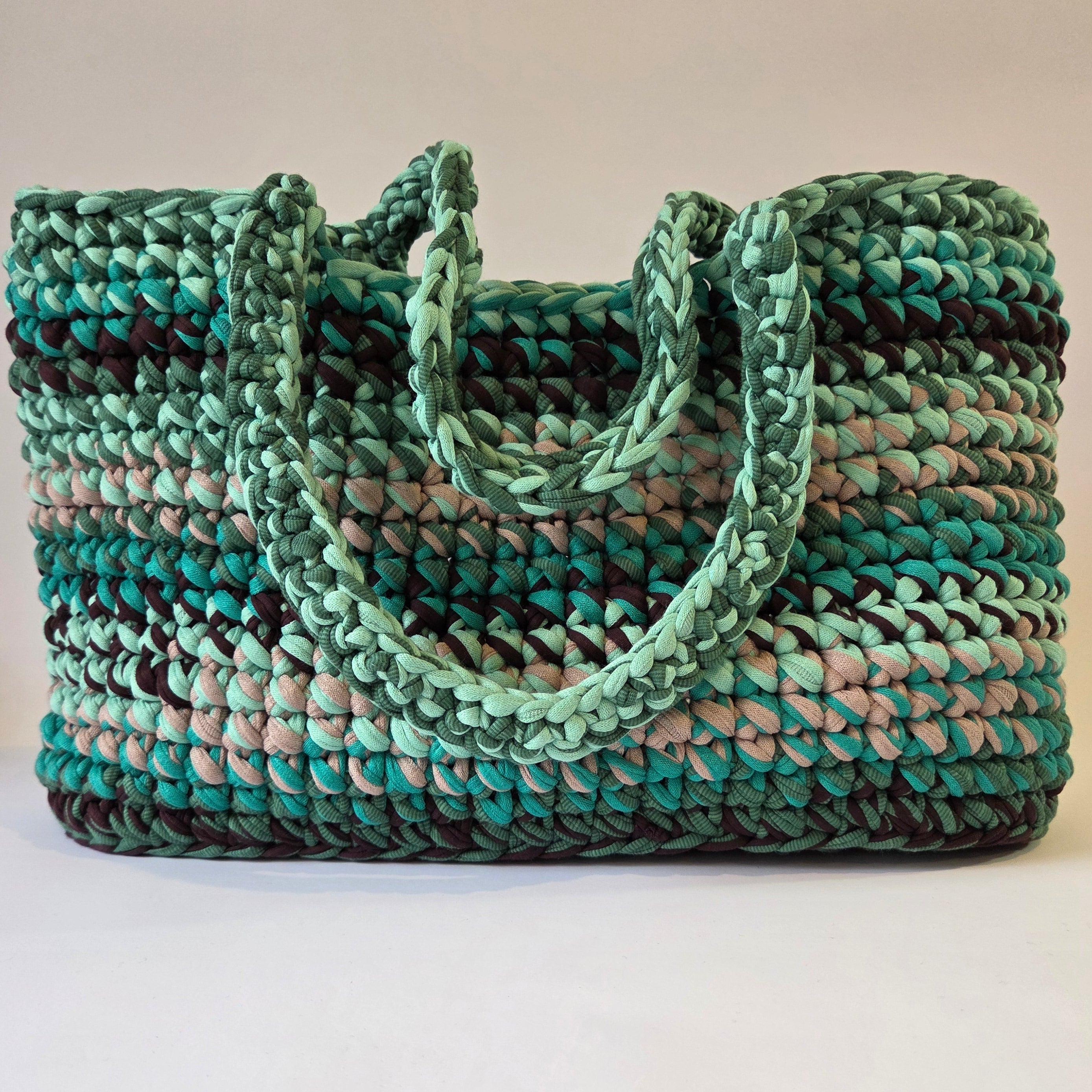 Opal Tote, Large - Green and Earth