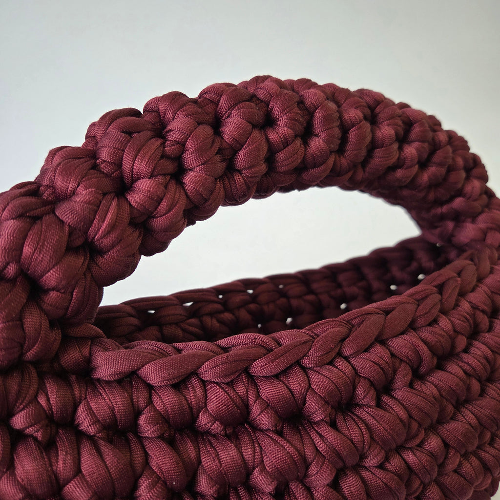 Beryl Mini Crescent Clutch - Cherry Chocolate Burgundy