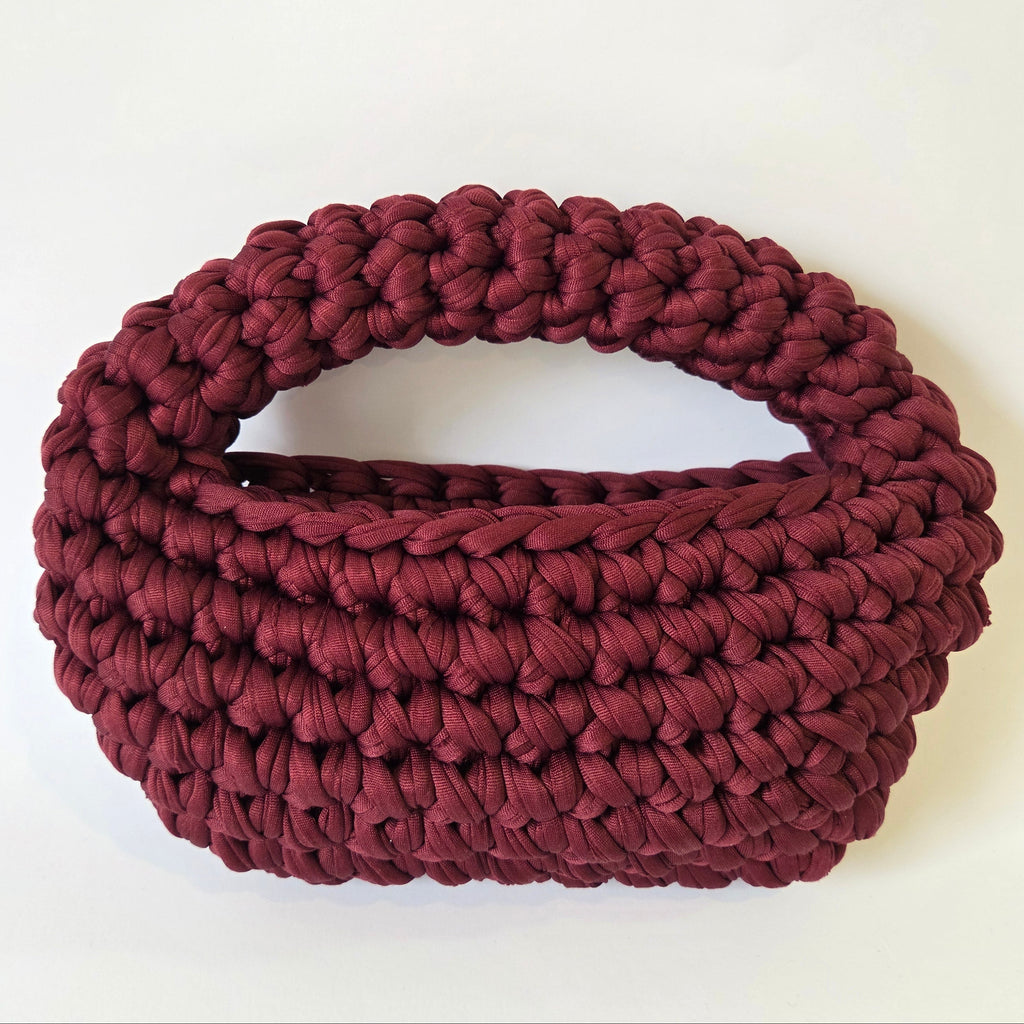 Beryl Mini Crescent Clutch - Cherry Chocolate Burgundy