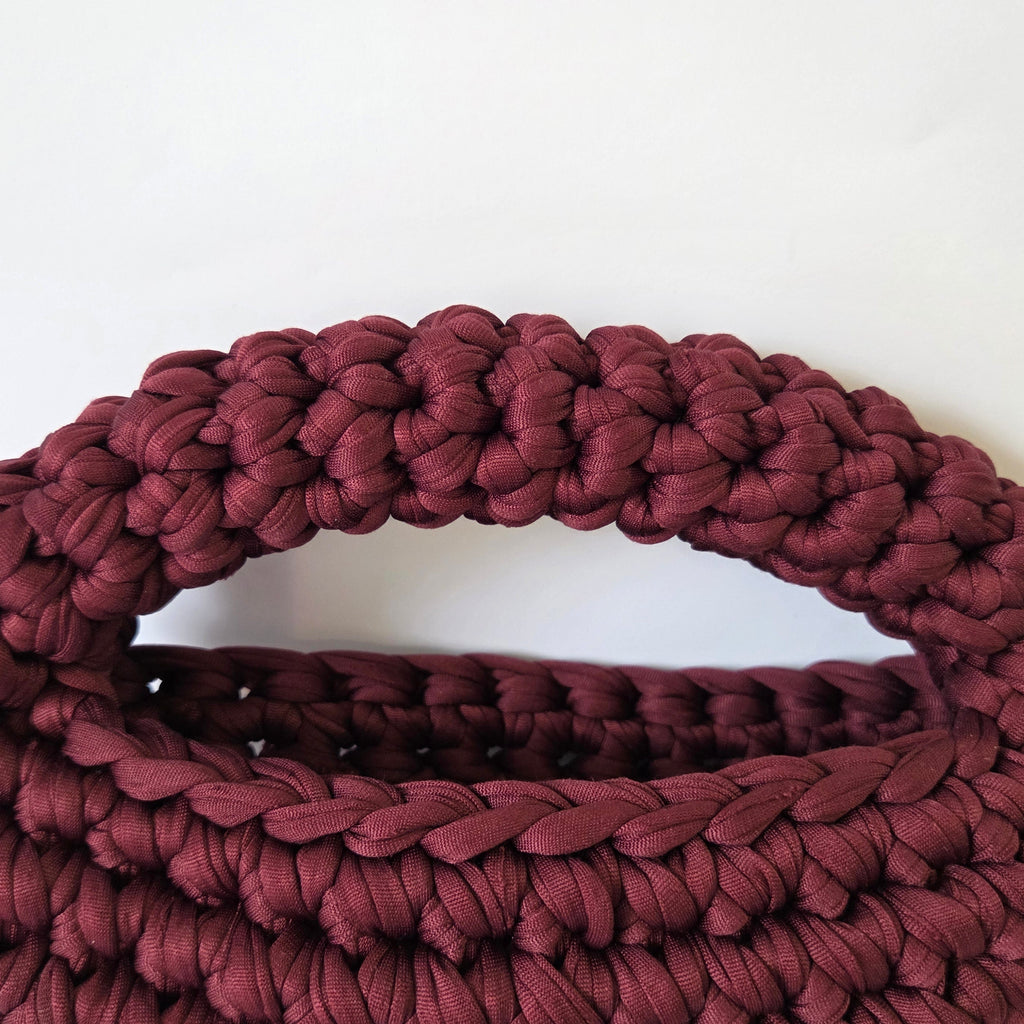 Beryl Mini Crescent Clutch - Cherry Chocolate Burgundy