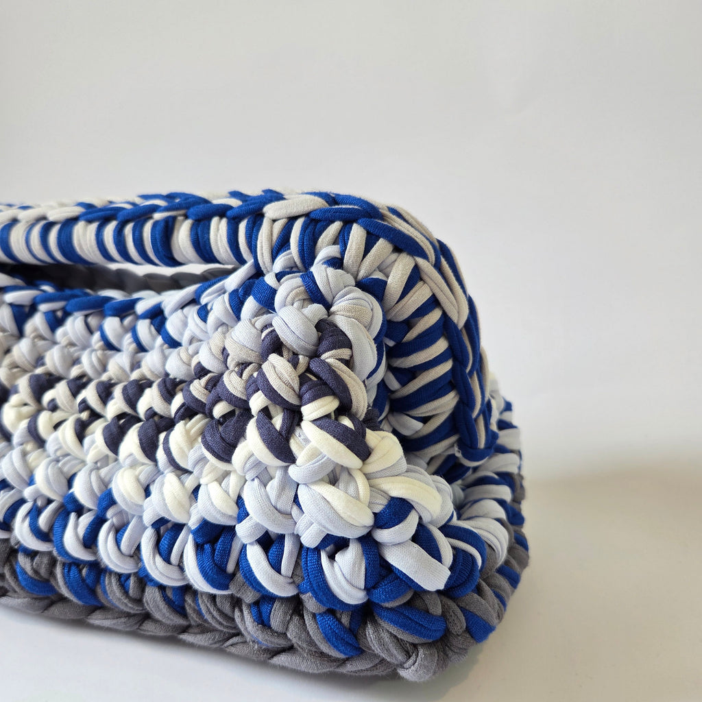 Morganite Clasp Clutch - Blue & Grey