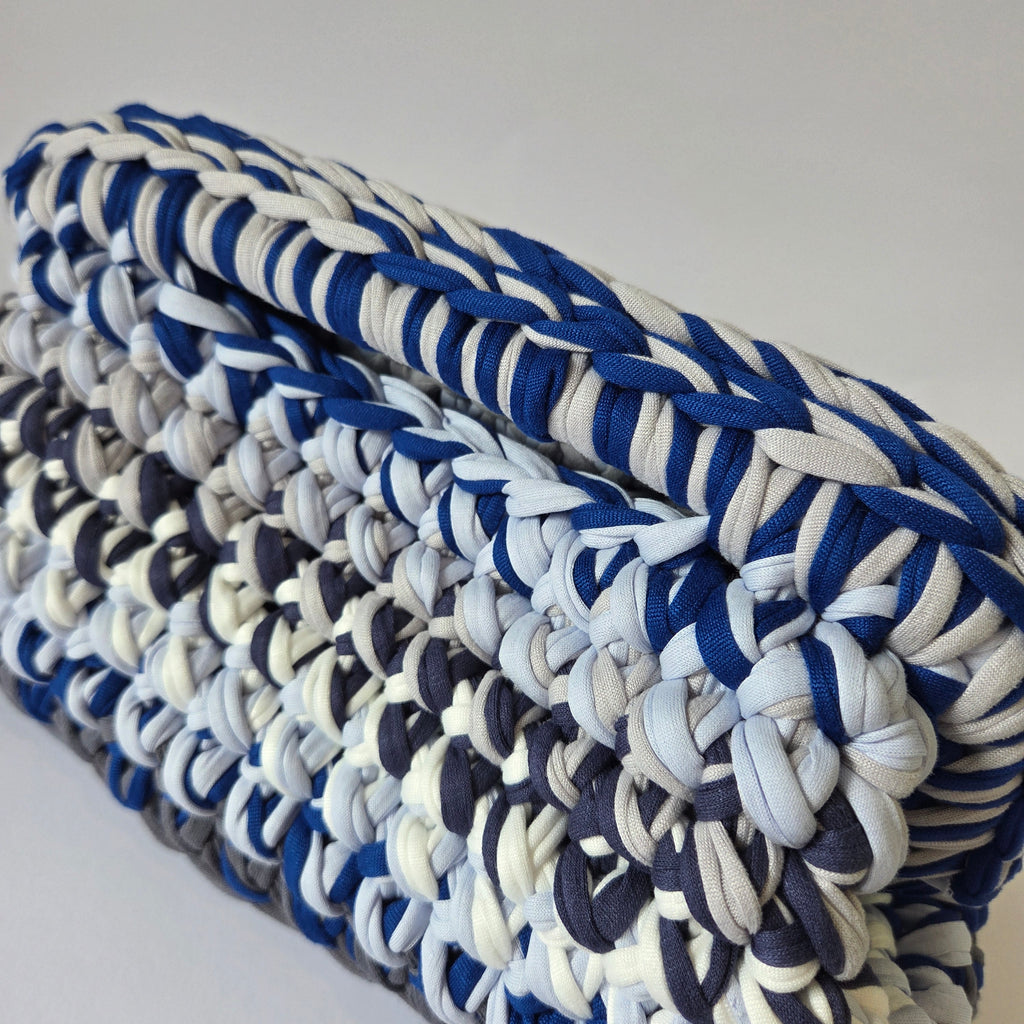 Morganite Clasp Clutch - Blue & Grey