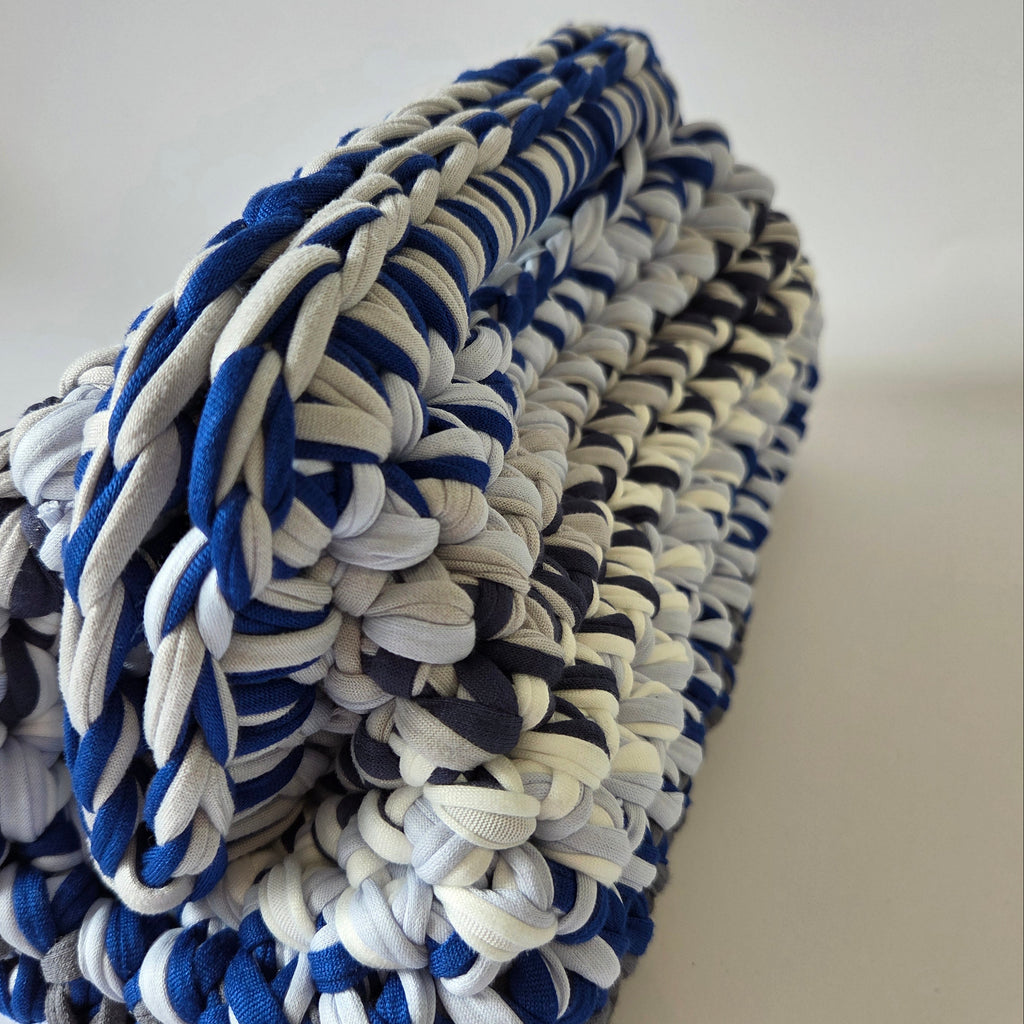 Morganite Clasp Clutch - Blue & Grey