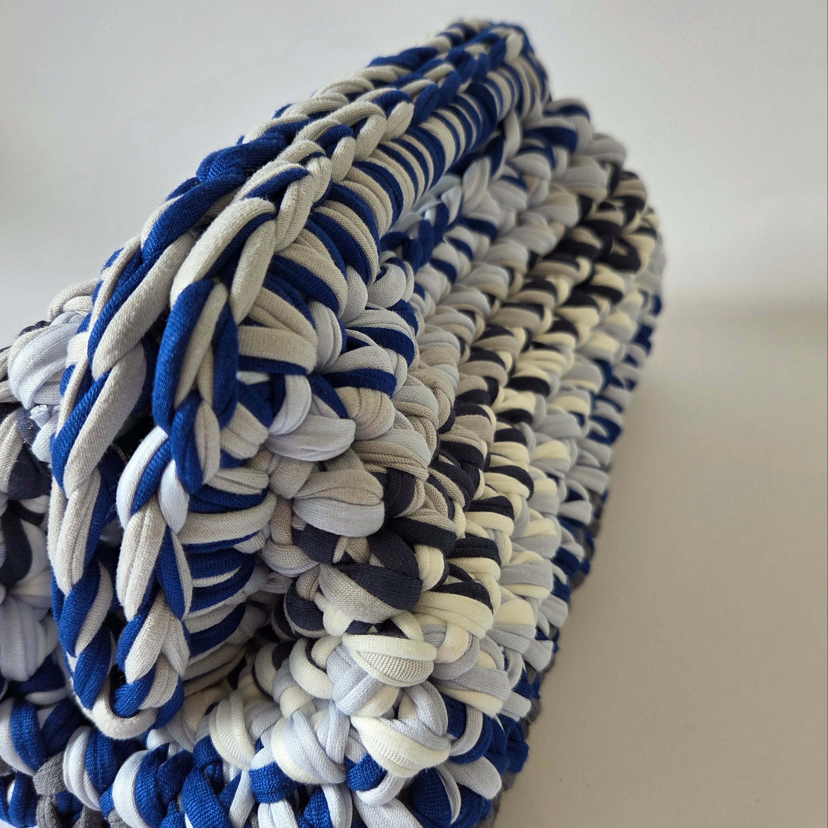 Morganite Clasp Clutch - Blue & Grey