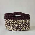 Jade Mini Top Handle Bag - Chocolate Brown & Cream