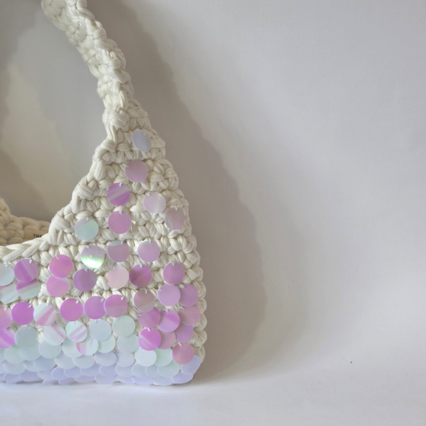 Aquamarine Shoulder Bag - White embellished