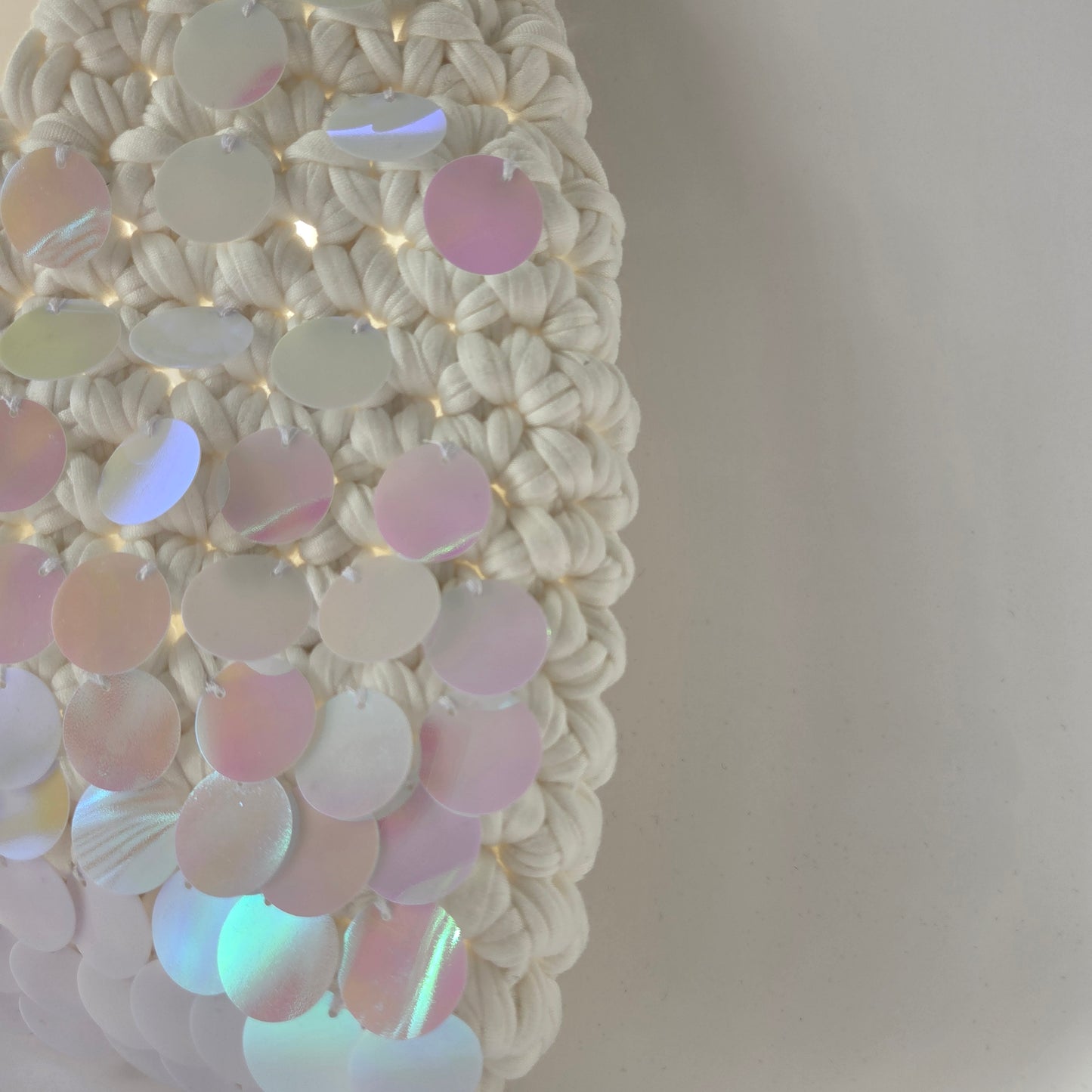 Aquamarine Shoulder Bag - White embellished